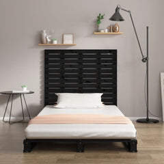 vidaXL Wall Headboard Black 106x3x91.5 cm Solid Wood Pine 3
