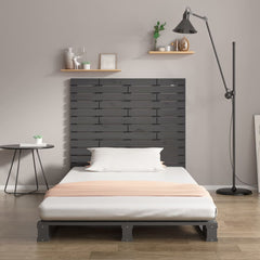 vidaXL Wall Headboard Grey 96x3x91.5 cm Solid Wood Pine 3
