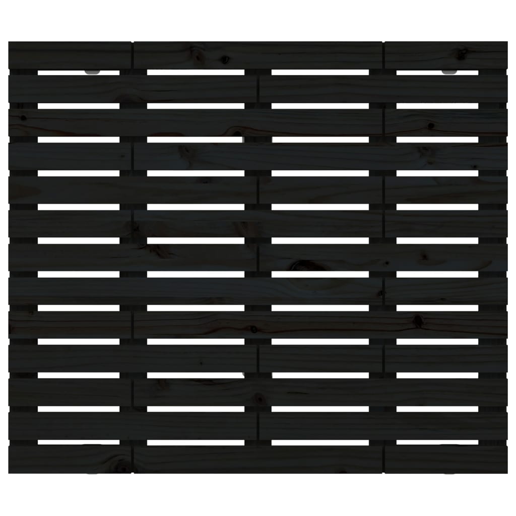 vidaXL Wall Headboard Black 126x3x91.5 cm Solid Wood Pine 4
