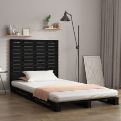 vidaXL Wall Headboard Black 126x3x91.5 cm Solid Wood Pine 1