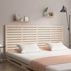 Wall Headboard 96x3x91.5 cm Solid Wood Pine Natural 156 cm