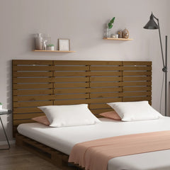 vidaXL Wall Headboard Honey Brown 156x3x91.5 cm Solid Wood Pine 1