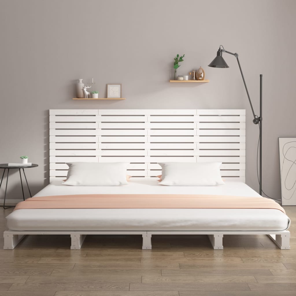 Wall Headboard 96x3x91,5 cm Solid Wood Pine Length 91.5 cm White 166 cm