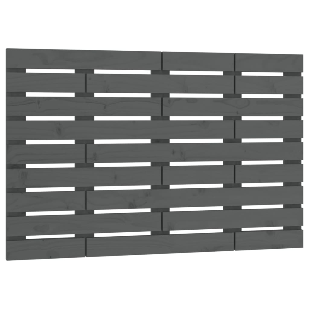 vidaXL Wall Headboard Grey 106x3x63 cm Solid Wood Pine 2