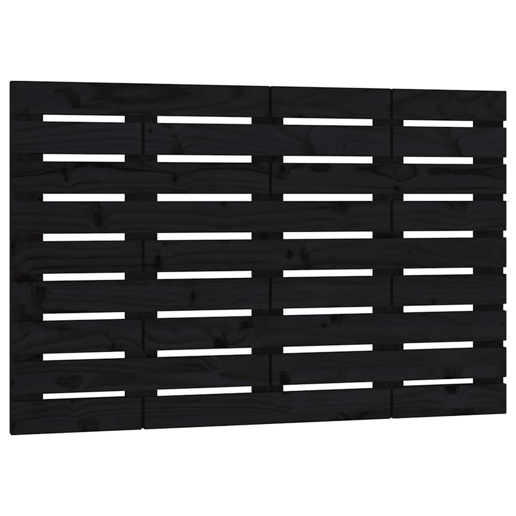 vidaXL Wall Headboard Black 106x3x63 cm Solid Wood Pine 2