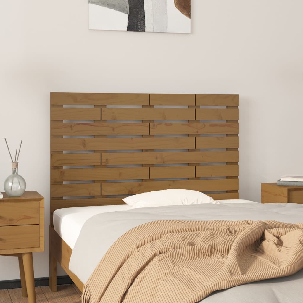 vidaXL Wall Headboard Honey Brown 96x3x63 cm Solid Wood Pine 1