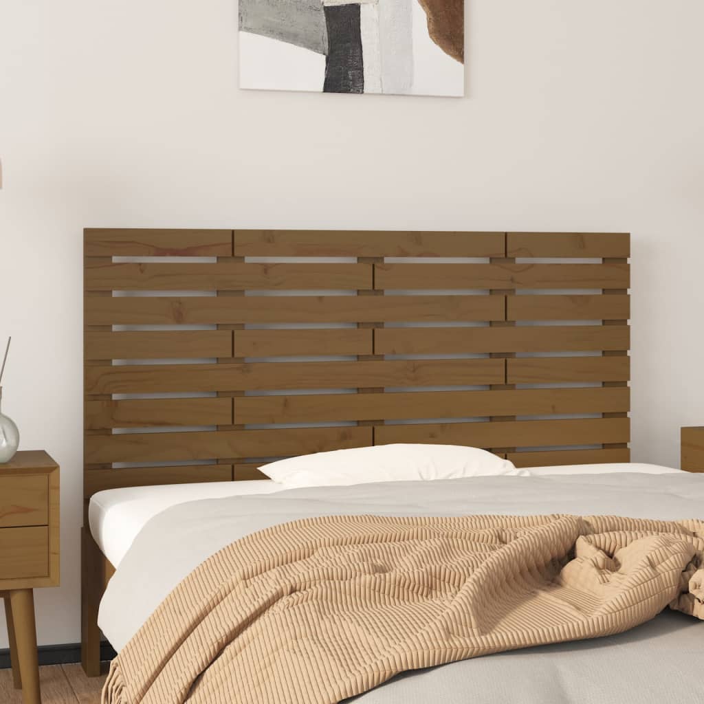 Wall Headboard 96x3x63 cm Solid Wood Pine Length 63 cm Honey brown 126 cm