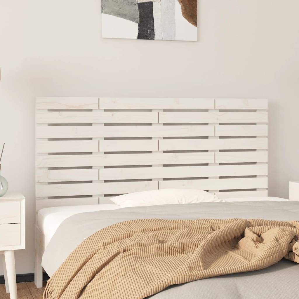 vidaXL Wall Headboard White 146x3x63 cm Solid Wood Pine 1