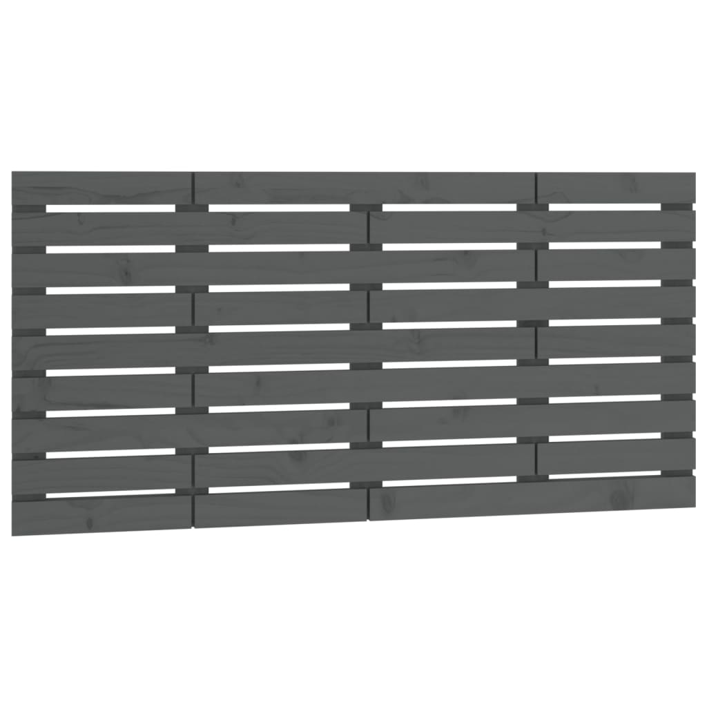 vidaXL Wall Headboard Grey 146x3x63 cm Solid Wood Pine 2
