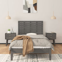 vidaXL Wall Headboard Grey 81x3x63 cm Solid Wood Pine 3