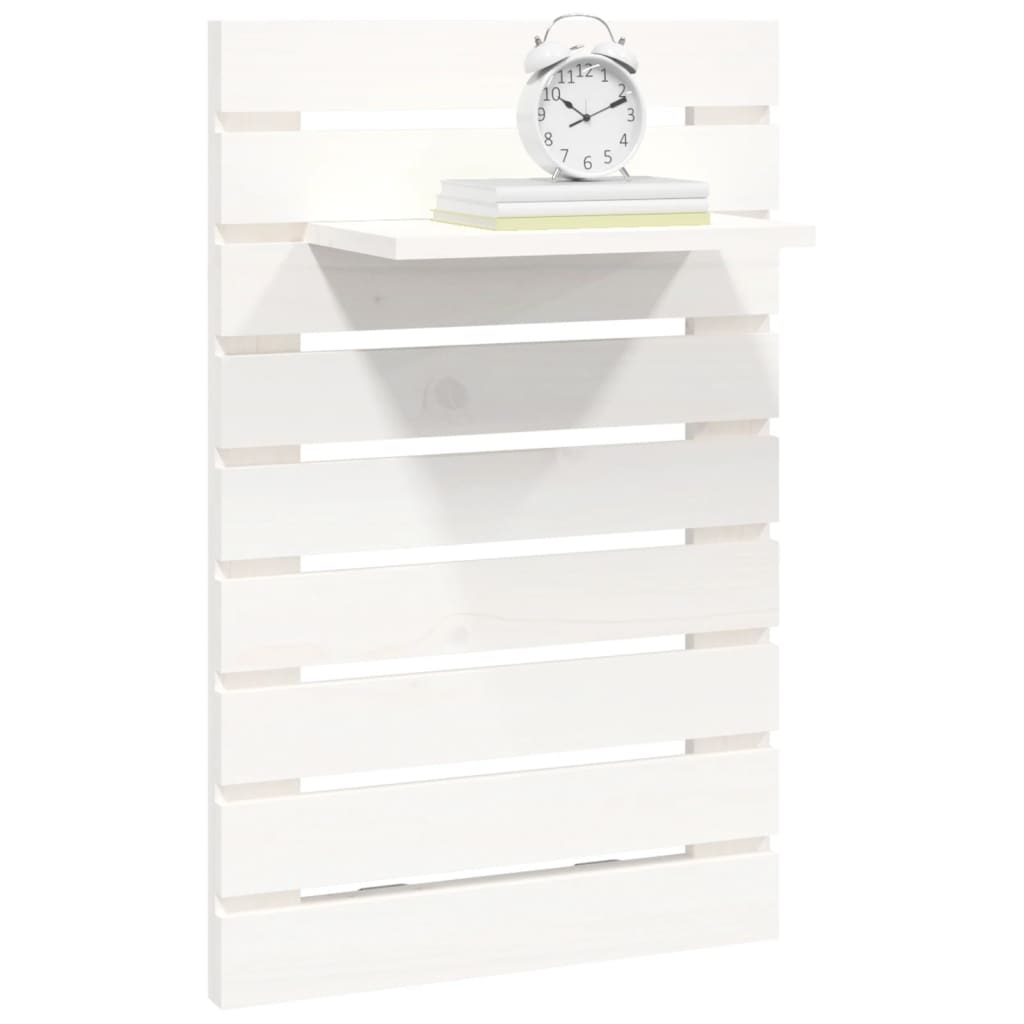 vidaXL Wall-mounted Bedside Shelves 2 pcs White Solid Wood Pine 4