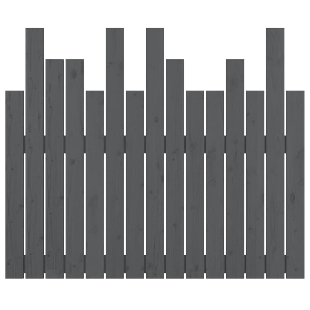 vidaXL Wall Headboard Grey 95.5x3x80 cm Solid Wood Pine 5