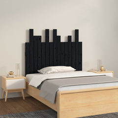 vidaXL Wall Headboard Black 95.5x3x80 cm Solid Wood Pine 1