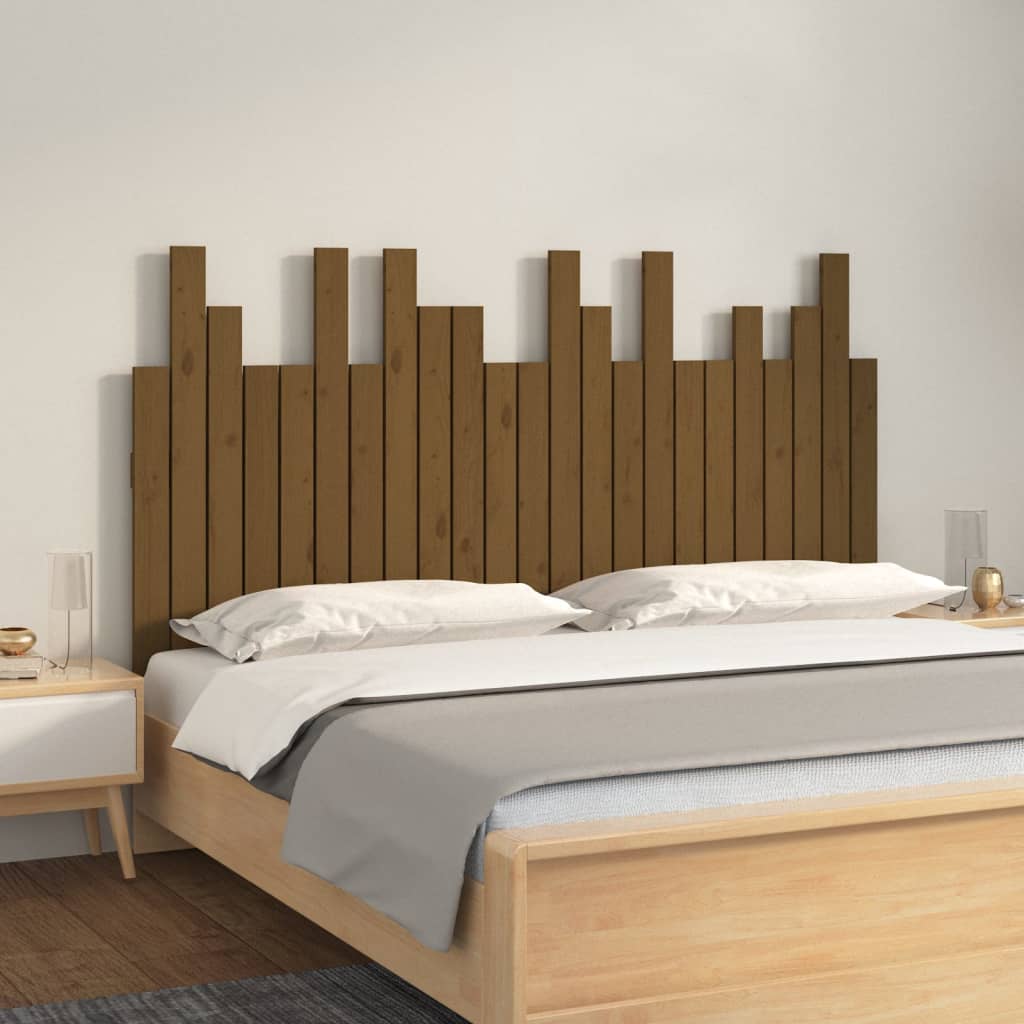 Wall Headboard 108x3x80 cm Solid Wood Pine Honey Brown 146.5 x 80 cm