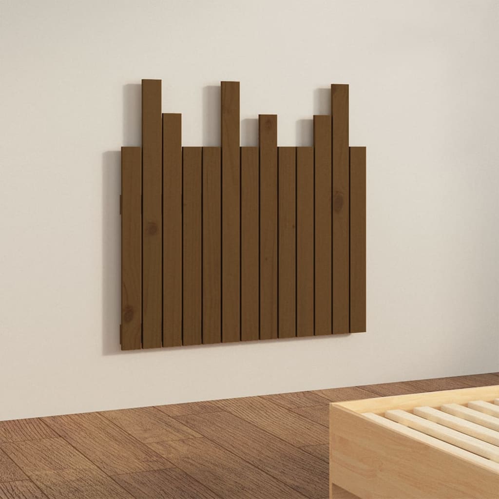 vidaXL Wall Headboard Honey Brown 82.5x3x80 cm Solid Wood Pine 4