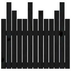 vidaXL Wall Headboard Black 82.5x3x80 cm Solid Wood Pine 5