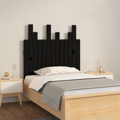vidaXL Wall Headboard Black 82.5x3x80 cm Solid Wood Pine 1