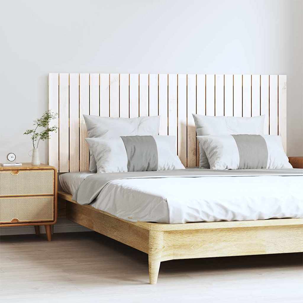 Wall Headboard 108x3x60 cm Solid Wood Pine White 159.5 cm