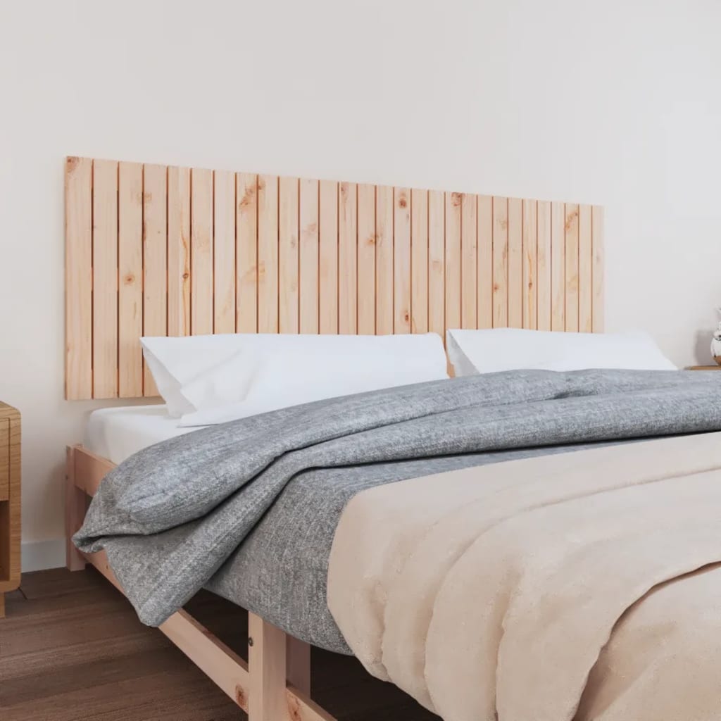 vidaXL Wall Headboard 108x3x60 cm Solid Wood Pine Natural