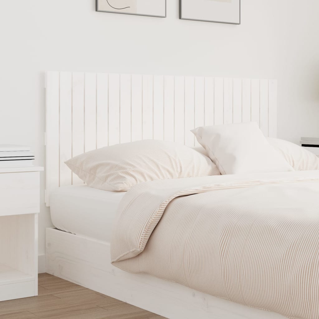 Wall Headboard 108x3x60 cm Solid Wood Pine White 140 cm