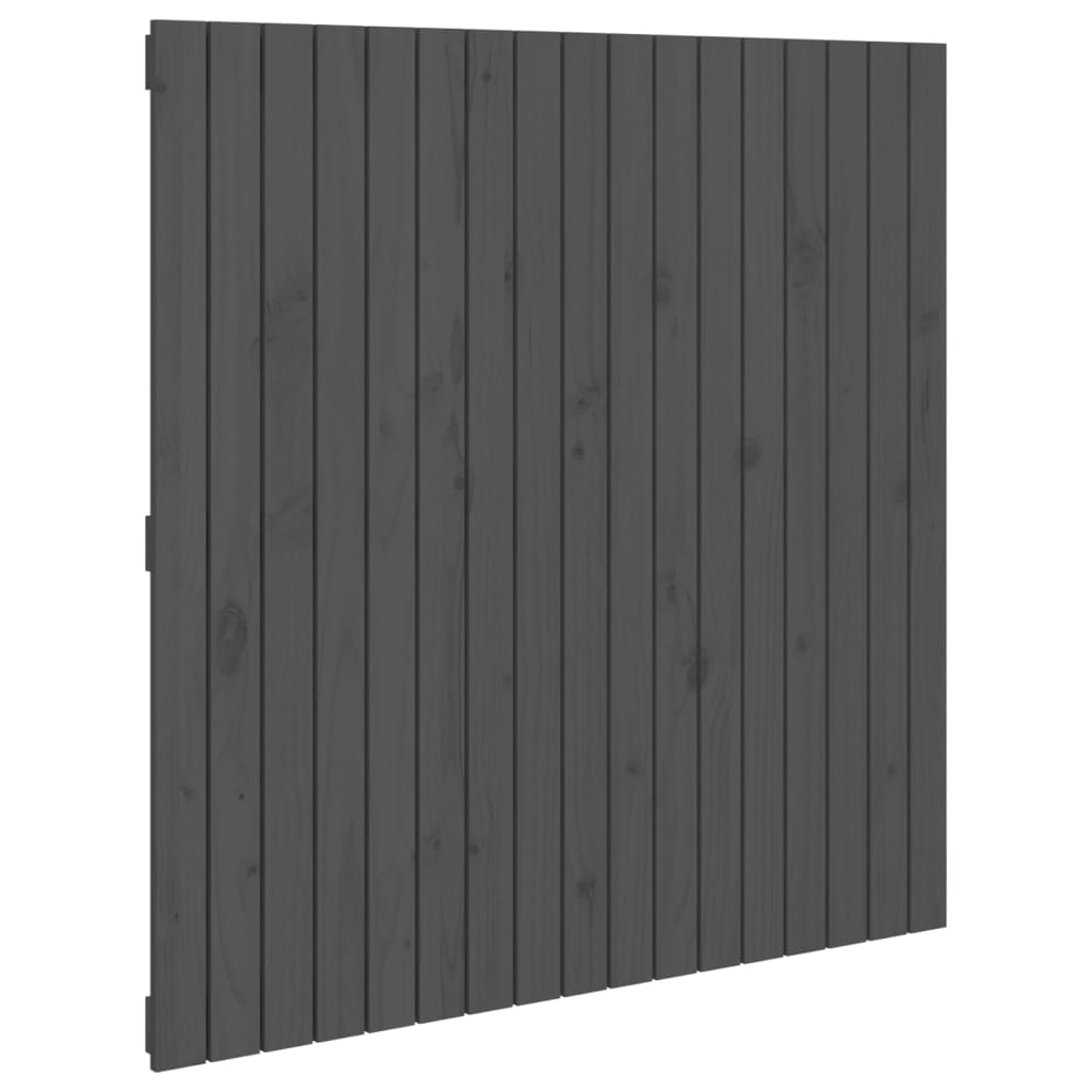 vidaXL Wall Headboard Grey 108x3x110 cm Solid Wood Pine 2