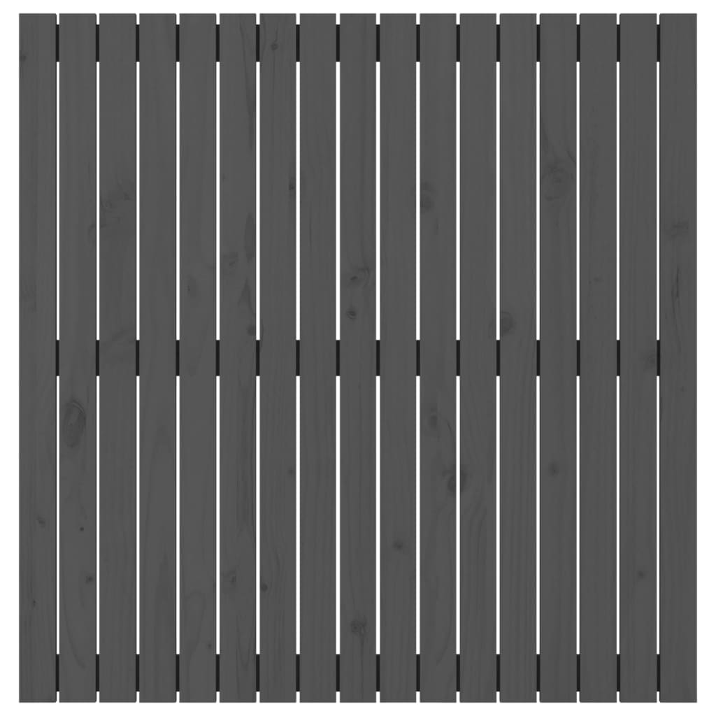 vidaXL Wall Headboard Grey 108x3x110 cm Solid Wood Pine 4