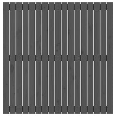 vidaXL Wall Headboard Grey 108x3x110 cm Solid Wood Pine 4