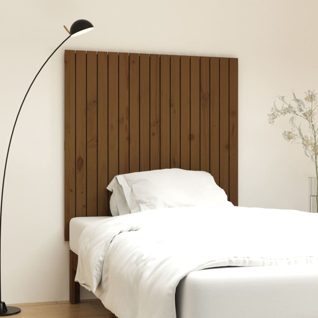 vidaXL Wall Headboard Honey Brown 108x3x110 cm Solid Wood Pine 1