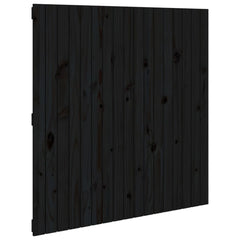 vidaXL Wall Headboard Black 108x3x110 cm Solid Wood Pine 2