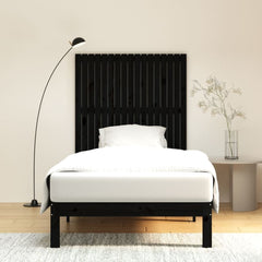 vidaXL Wall Headboard Black 108x3x110 cm Solid Wood Pine 3