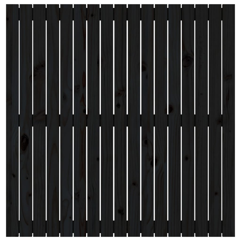 vidaXL Wall Headboard Black 108x3x110 cm Solid Wood Pine 4