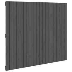 vidaXL Wall Headboard Grey 127.5x3x110 cm Solid Wood Pine 2