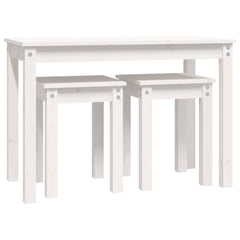 Nesting Tables 3 pcs Solid Wood Pine White