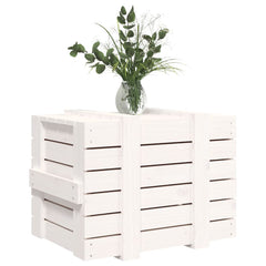 vidaXL Storage Box White 58x40.5x42 cm Solid Wood Pine 4