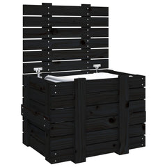 vidaXL Storage Box Black 58x40.5x42 cm Solid Wood Pine 5