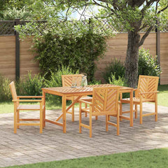 Garden Dining Set 5 pcs Brown 150 x 90 x 74 cm 4x chair +table 150 cm