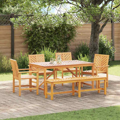 Garden Dining Set 5 pcs Brown 150 x 90 x 74 cm Bench (150 cm) +4x chair +table 150 cm