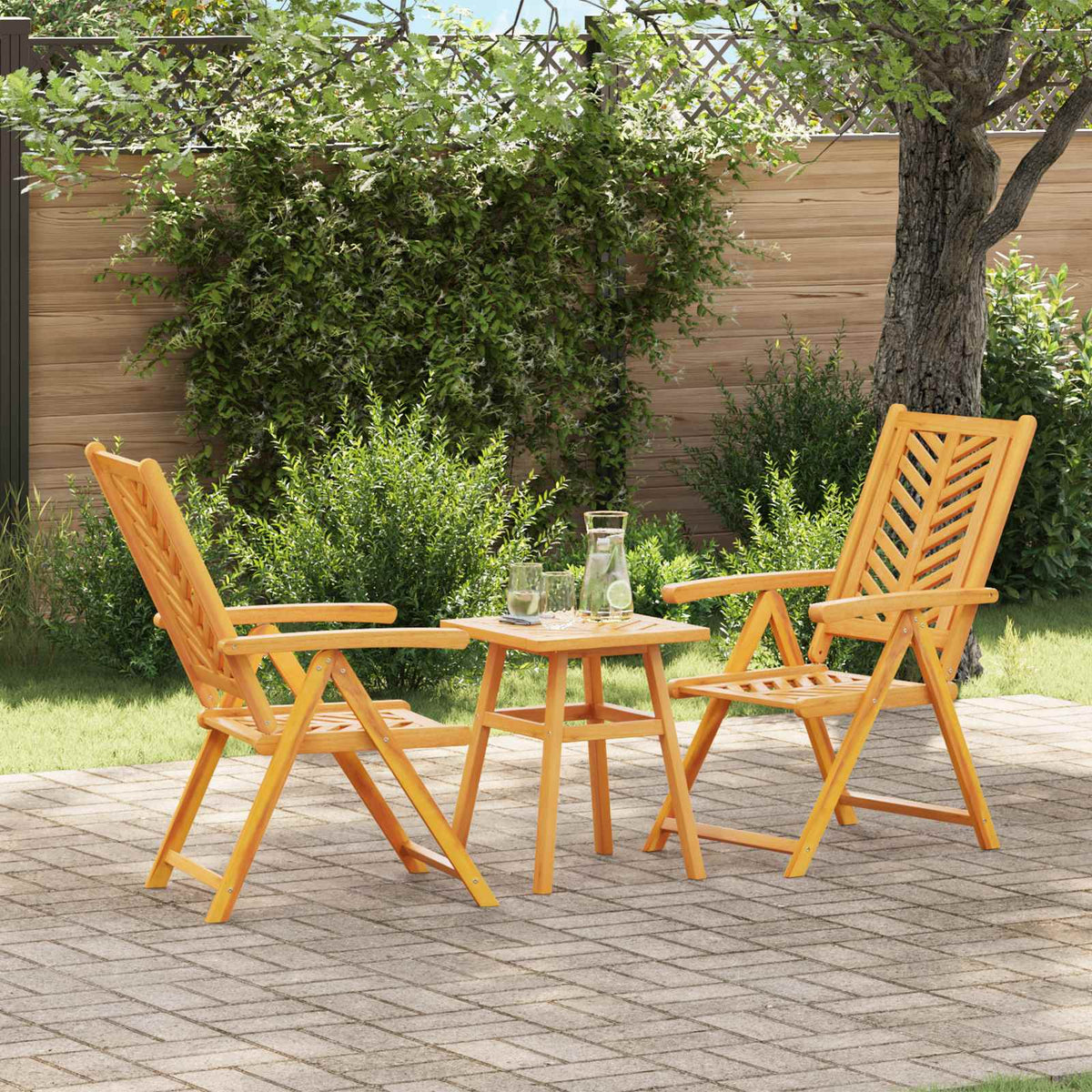 vidaXL Garden Dining Set 3 pcs Brown Solid Acacia Wood 1
