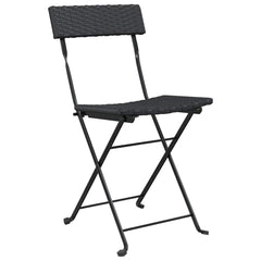 vidaXL 3 Piece Folding Bistro Set Black Poly Rattan 4