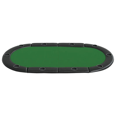 10-Player Folding Poker Tabletop Green 208x106x3 cm