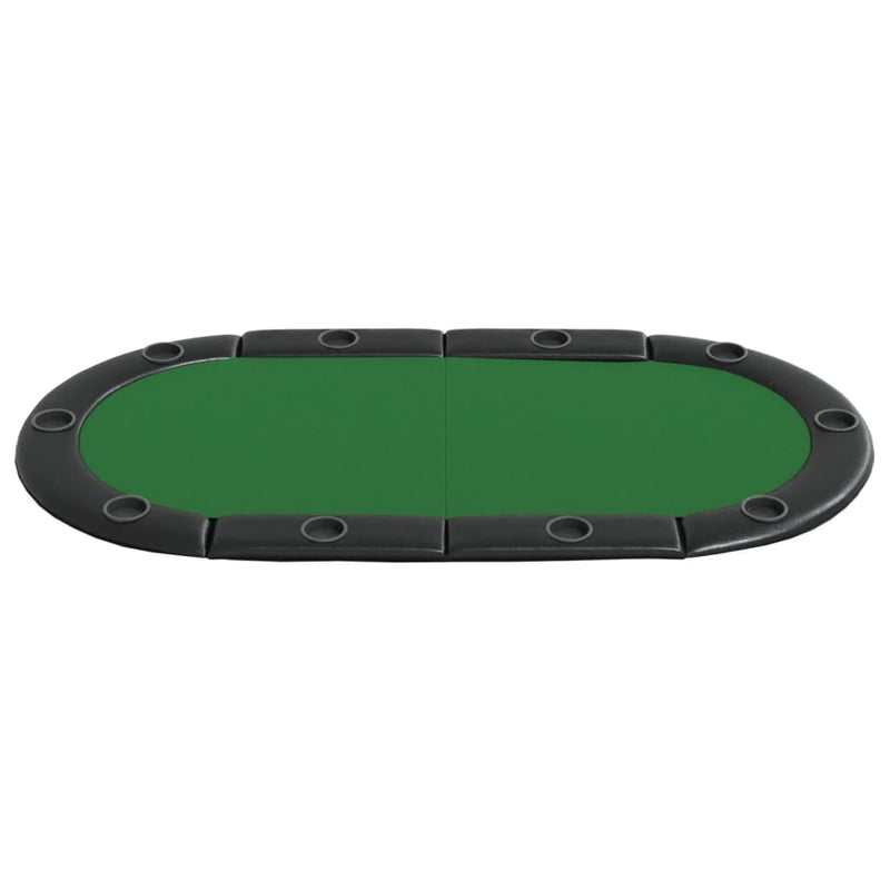 10-Player Folding Poker Tabletop Green 208x106x3 cm