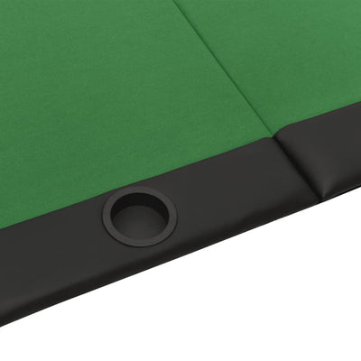 10-Player Folding Poker Table Green 206x106x75 cm