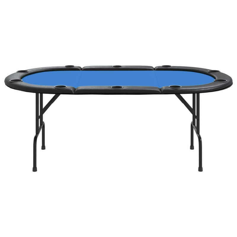 Mesa de póker plegable para 10 jugadores azul 206x106x75 cm