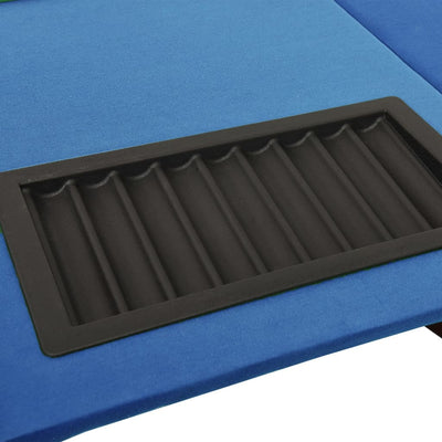 10-Player Poker Table with Chip Tray Blue 160x80x75 cm