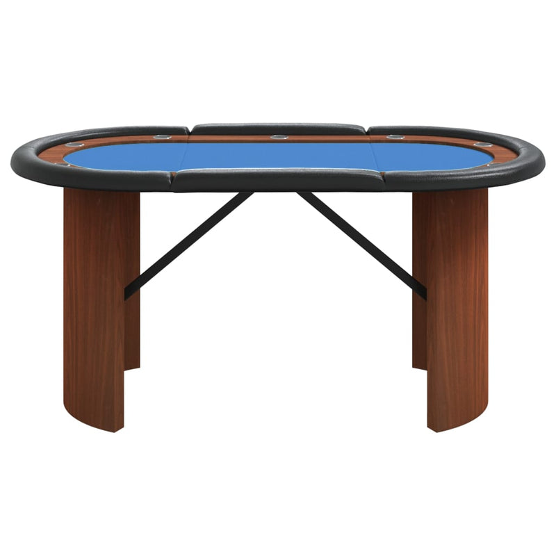 Mesa de póquer para 10 jugadores azul 160x80x75 cm