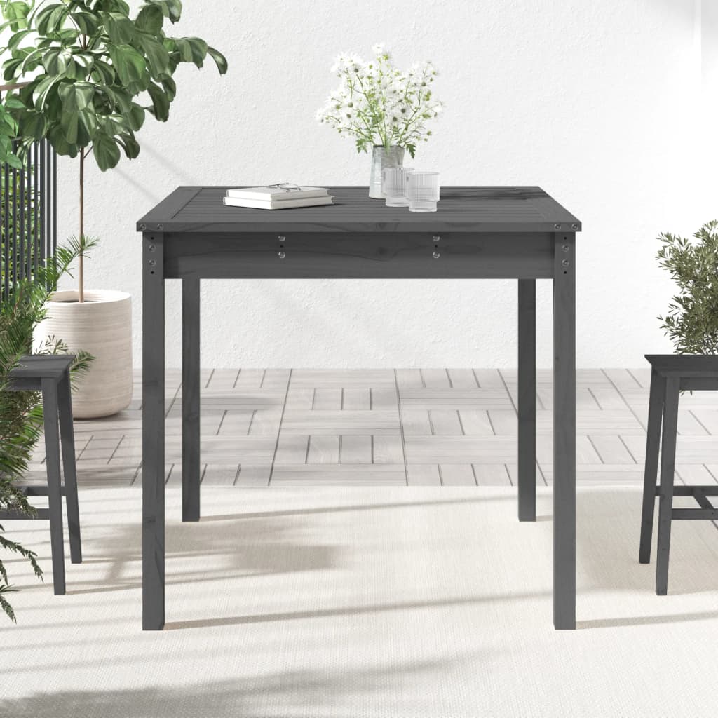 vidaXL Garden Table Grey 82.5x82.5x76 cm Solid Wood Pine 3