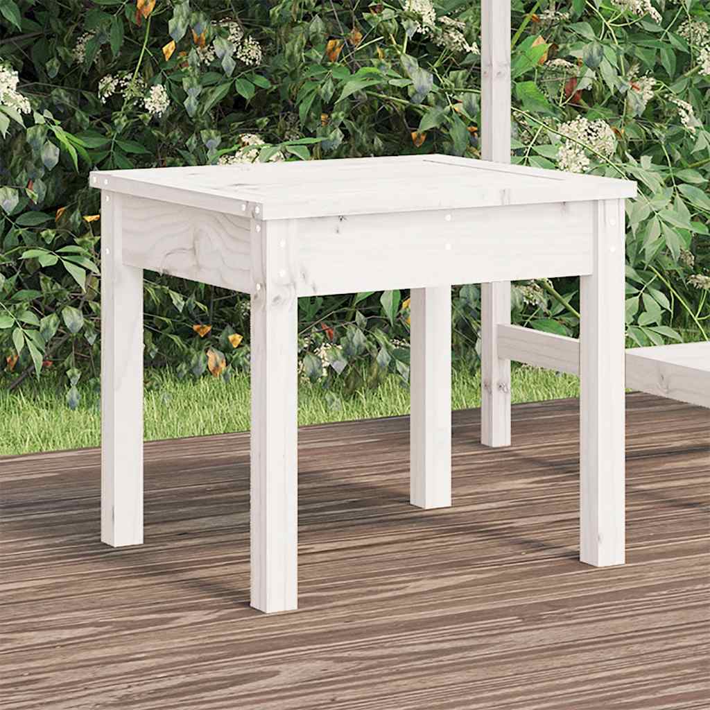 Garden Bench White Solid Wood Pine