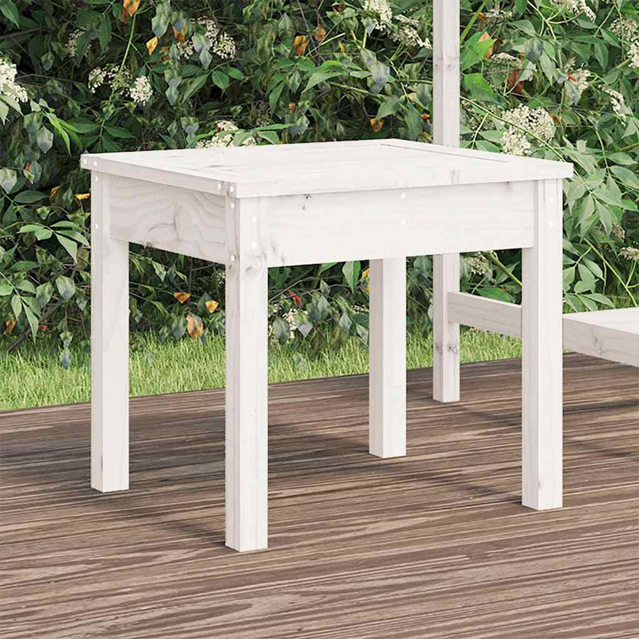 vidaXL Garden Bench White 50x44x45 cm Solid Wood Pine 1