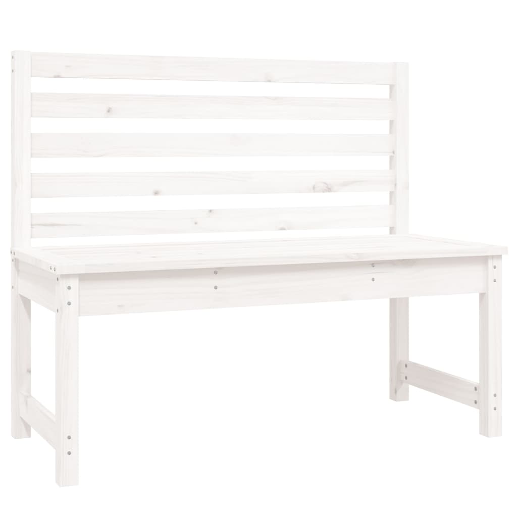 vidaXL Garden Bench White 109 cm Solid Wood Pine 2