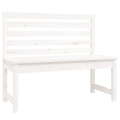 vidaXL Garden Bench White 109 cm Solid Wood Pine 2